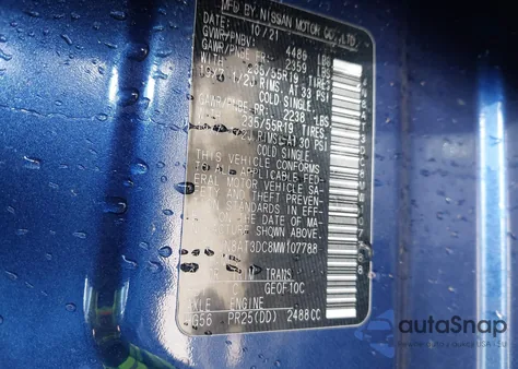 2021 Nissan Rogue Platinum Fwd z USA, uszkodzony, nr VIN JN8AT3DC8MW107788